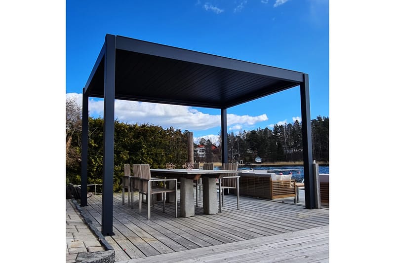 Motordiven Pergola med Belysning - Paviljong