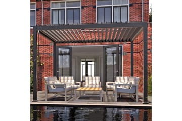 Paviljong Mirador 300x400x250 cm - Mörkgrå - Utemöbler & utemiljö - Solskydd - Paviljong