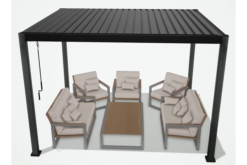 Paviljong Mirador 300x400x250 cm - Mörkgrå - Utemöbler & utemiljö - Solskydd - Paviljong