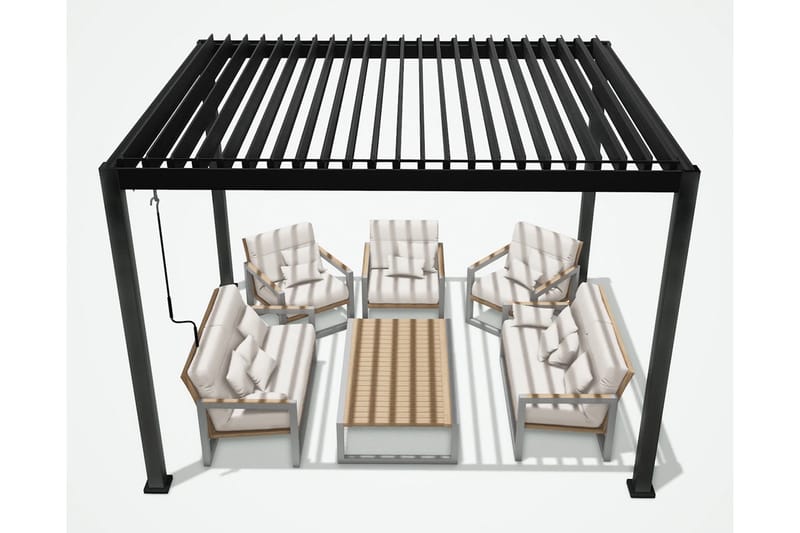 Paviljong Mirador 300x400x250 cm - Mörkgrå - Utemöbler & utemiljö - Solskydd - Paviljong