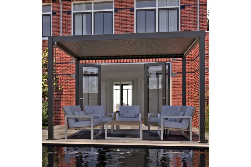 Paviljong Mirador 300x400x250 cm - Mörkgrå - Utemöbler & utemiljö - Solskydd - Paviljong