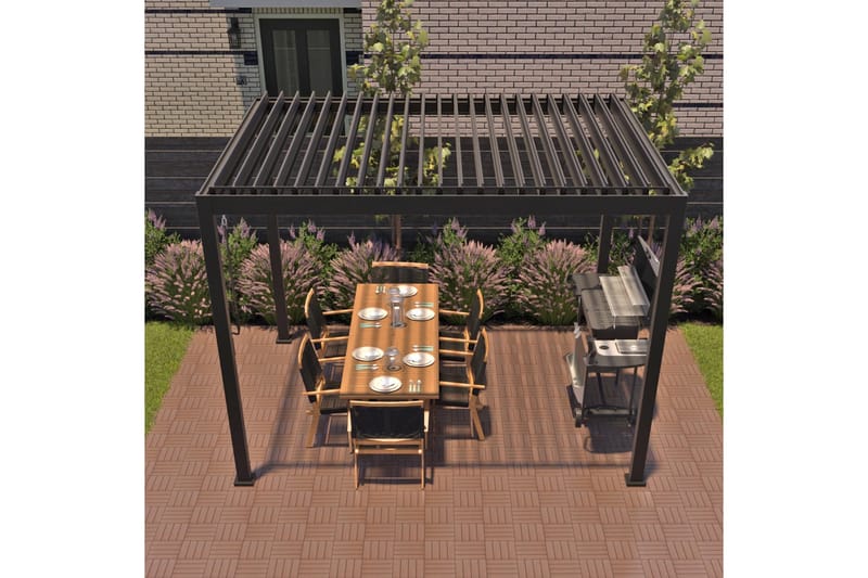 Paviljong Mirador 300x400x250 cm - Mörkgrå - Utemöbler & utemiljö - Solskydd - Paviljong