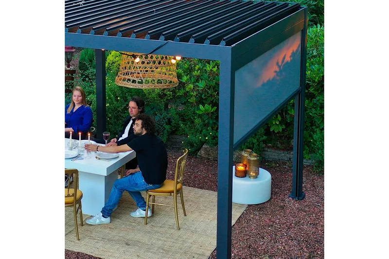 Mirador Alasvedettävä paviljongin seinä 3m Grå - Utemöbler & utemiljö - Solskydd - Paviljong - Paviljongvägg