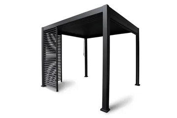Paviljong vägg Mirador 93x235  cm Mör kgrå aluminium - Utemöbler & utemiljö - Solskydd - Paviljong - Paviljongvägg
