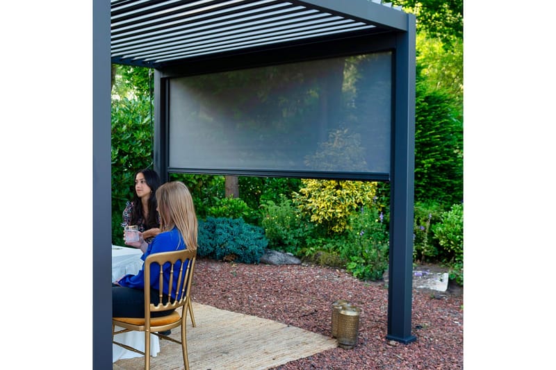 Rullgardin Paviljong vägg Mirador 3m Grå - Utemöbler & utemiljö - Solskydd - Paviljong - Paviljongvägg