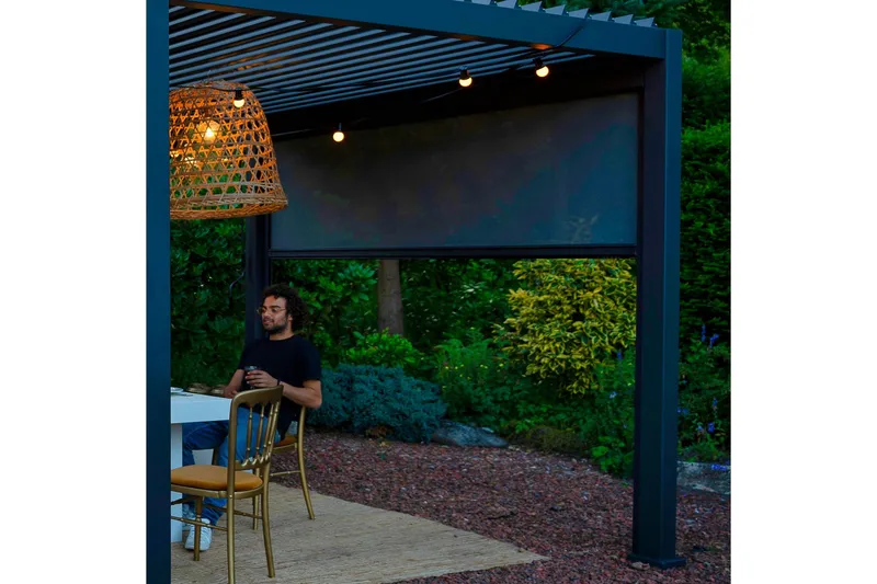 Rullgardin Paviljong vägg MiradorR 3m Grå - Utemöbler & utemiljö - Solskydd - Paviljong - Paviljongvägg