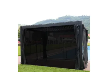 Sidoväggar till Paviljong Mirador 300x300 cm 4 st Svart - Svart - Utemöbler & utemiljö - Solskydd - Paviljong - Paviljongvägg