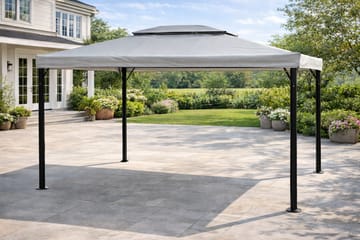 Utepaviljong SUNSET Paviljong 3x4 m - grå - Utemöbler & utemiljö - Solskydd - Paviljong - Komplett paviljong