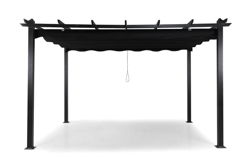 Fristående pergola med hopfällbart tak för altan och trädgård 4x3 - Svart / Aluminium - Utemöbler & utemiljö - Solskydd - Pergola