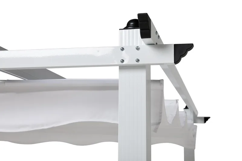 Fristående pergola med hopfällbart tak för altan och trädgård 4x3 - Vit / Aluminium - Utemöbler & utemiljö - Solskydd - Pergola