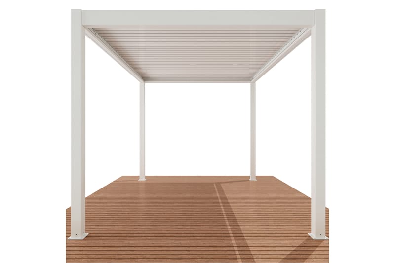 Pergola Motordrivet 3x4 m - Vit - Pergola