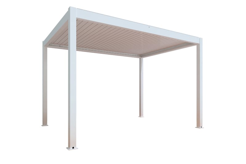 Pergola Motordrivet 3x4 m - Vit - Pergola