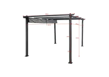 Porto Stor Pergola 4x3 m i aluminium med tak - Mörkgrå - Utemöbler & utemiljö - Solskydd - Pergola