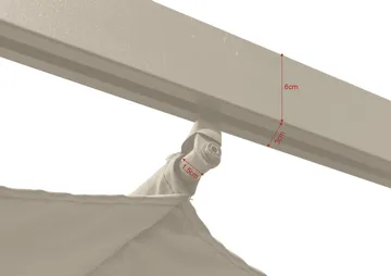 Porto Stor Pergola 4x3 m i aluminium med tak - Beige - Utemöbler & utemiljö - Solskydd - Pergola