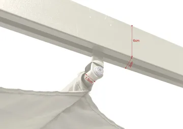 Porto Stor Pergola 4x3 m i aluminium med tak - Vit - Utemöbler & utemiljö - Solskydd - Pergola