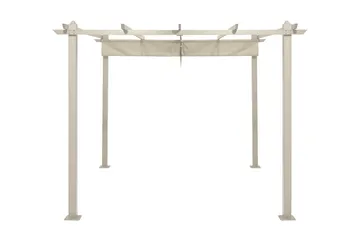Porto Stor Pergola 4x3 m i aluminium med tak - Beige - Utemöbler & utemiljö - Solskydd - Pergola