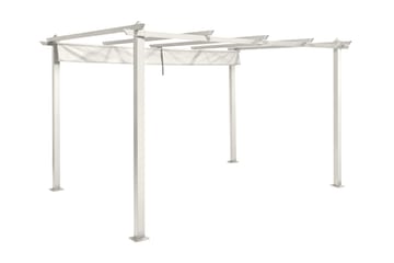 Porto Stor Pergola 4x3 m i aluminium med tak - Vit - Utemöbler & utemiljö - Solskydd - Pergola