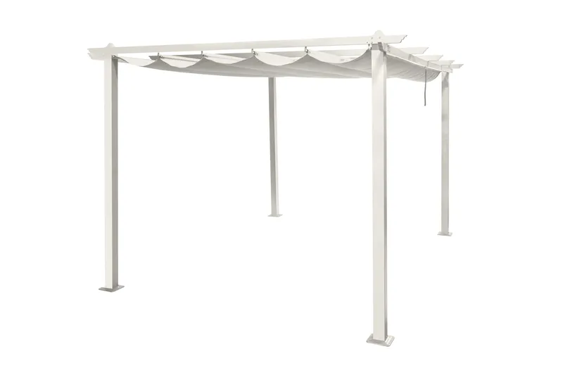 Porto Stor Pergola 4x3 m i aluminium med tak - Vit - Utemöbler & utemiljö - Solskydd - Pergola