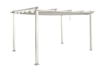 Porto Stor Pergola 4x3 m i aluminium med tak - Vit - Utemöbler & utemiljö - Solskydd - Pergola