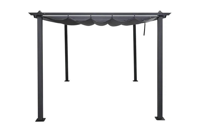 Porto Stor Pergola 4x3 m i aluminium med tak - Mörkgrå - Utemöbler & utemiljö - Solskydd - Pergola