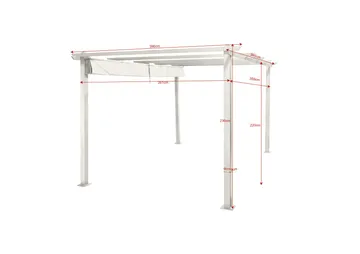 Porto Stor Pergola 4x3 m i aluminium med tak - Vit - Utemöbler & utemiljö - Solskydd - Pergola