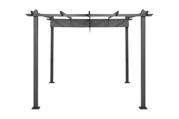 Porto Pergola 3x3 m i aluminium med tak för solskydd - Mörkgrå - Utemöbler & utemiljö - Solskydd - Pergola