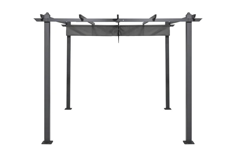 Porto Pergola 3x3 m i aluminium med tak för solskydd - Mörkgrå - Utemöbler & utemiljö - Solskydd - Pergola