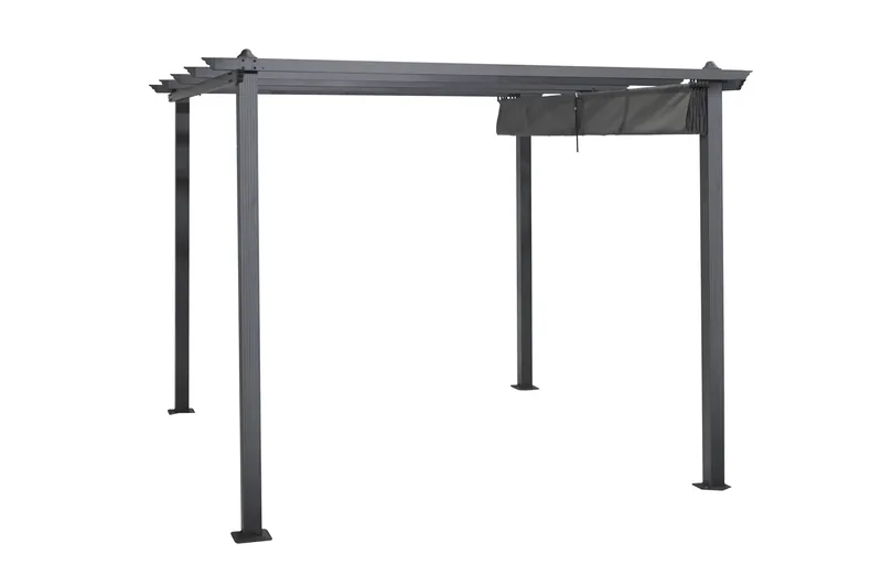 Porto Pergola 3x3 m i aluminium med tak för solskydd - Mörkgrå - Utemöbler & utemiljö - Solskydd - Pergola