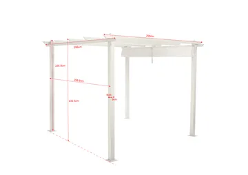 Porto Pergola 3x3 m i aluminium med tak för solskydd - Vit - Utemöbler & utemiljö - Solskydd - Pergola