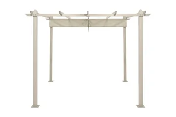 Porto Pergola 3x3 m i aluminium med tak för solskydd - Beige - Utemöbler & utemiljö - Solskydd - Pergola