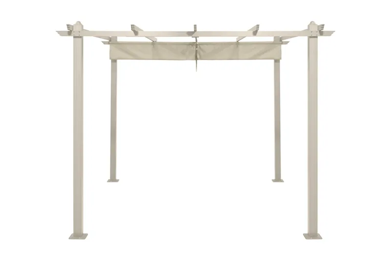 Porto Pergola 3x3 m i aluminium med tak för solskydd - Beige - Utemöbler & utemiljö - Solskydd - Pergola