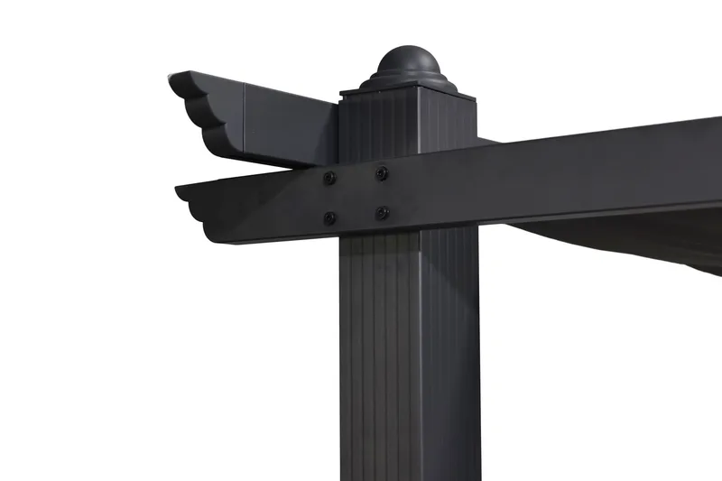 Porto Pergola 3x3 m i aluminium med tak för solskydd - Mörkgrå - Utemöbler & utemiljö - Solskydd - Pergola