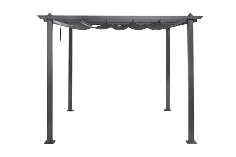Porto Pergola 3x3 m i aluminium med tak för solskydd - Mörkgrå - Utemöbler & utemiljö - Solskydd - Pergola