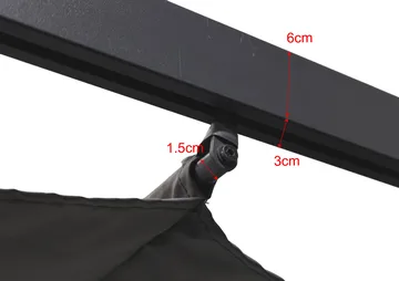 Porto Pergola 3x3 m i aluminium med tak för solskydd - Mörkgrå - Utemöbler & utemiljö - Solskydd - Pergola