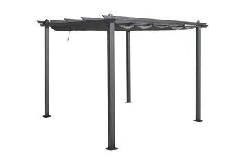 Porto Pergola 3x3 m i aluminium med tak för solskydd - Mörkgrå - Utemöbler & utemiljö - Solskydd - Pergola