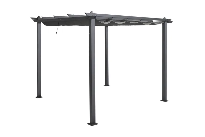 Porto Pergola 3x3 m i aluminium med tak för solskydd - Mörkgrå - Utemöbler & utemiljö - Solskydd - Pergola