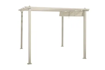 Porto Pergola 3x3 m i aluminium med tak för solskydd - Beige - Utemöbler & utemiljö - Solskydd - Pergola