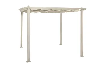 Porto Pergola 3x3 m i aluminium med tak för solskydd - Beige - Utemöbler & utemiljö - Solskydd - Pergola