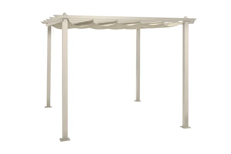Porto Pergola 3x3 m i aluminium med tak för solskydd - Beige - Utemöbler & utemiljö - Solskydd - Pergola
