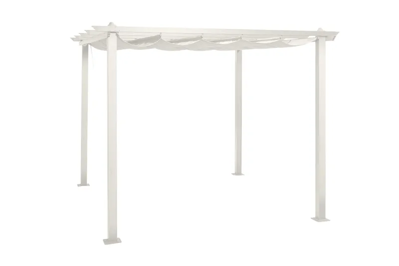 Porto Pergola 3x3 m i aluminium med tak för solskydd - Vit - Utemöbler & utemiljö - Solskydd - Pergola