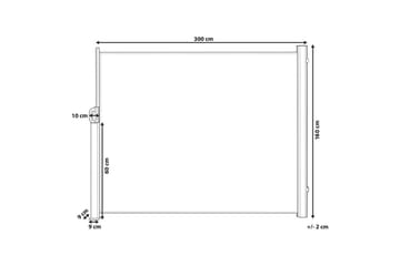 Sidomarkis Dorio Ljusgrå/Silver, 305x9x160 cm - Ljusgrå/Silver, 305x9x160 cm - Utemöbler & utemiljö - Solskydd - Markiser - Sidomarkis