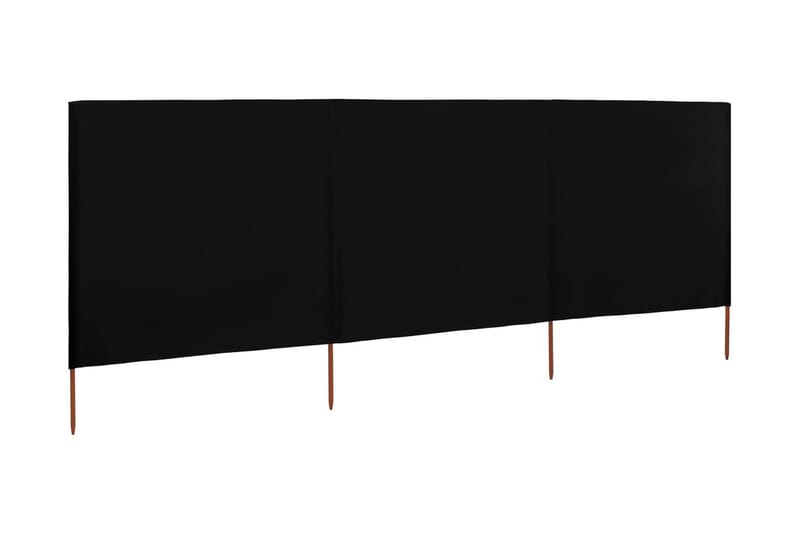 Vindskydd 3 paneler tyg 400x120 cm svart - Svart - Insynsskydd & vindskydd
