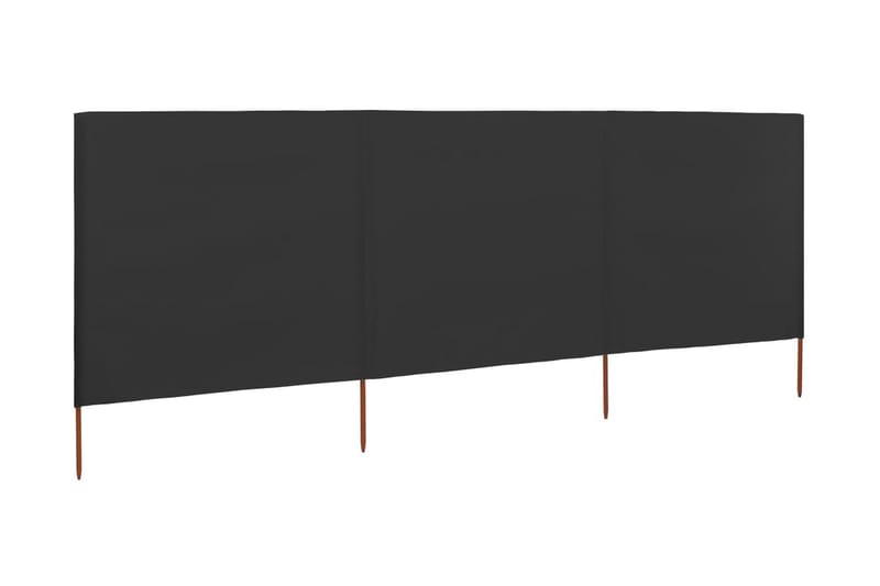 Vindskydd 3 paneler tyg 400x80 cm antracit - Grå - Insynsskydd & vindskydd