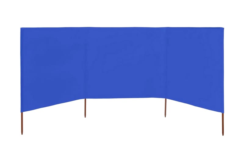 Vindskydd 3 paneler tyg 400x120 cm azurblå - Blå - Insynsskydd & vindskydd