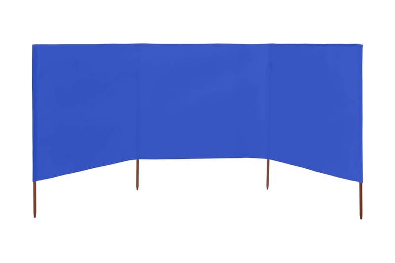 Vindskydd 3 paneler tyg 400x160 cm azurblå - Blå - Insynsskydd & vindskydd