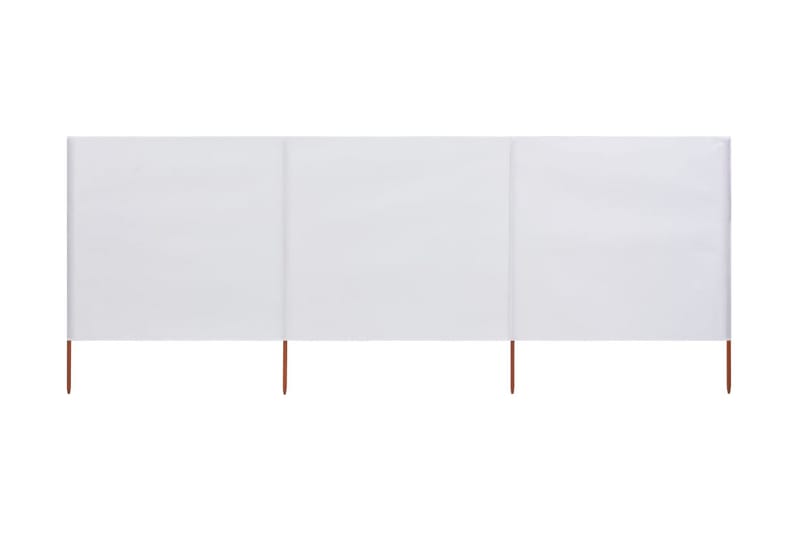 Vindskydd 3 paneler tyg 400x160 cm sandvit - Vit - Insynsskydd & vindskydd