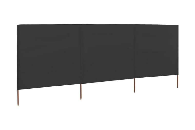 Vindskydd 3 paneler tyg 400x120 cm antracit - Grå - Insynsskydd & vindskydd
