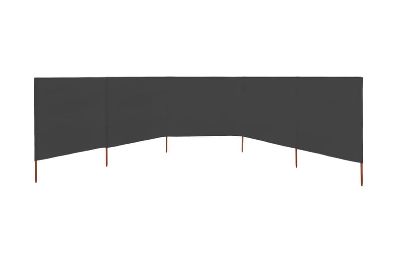 Vindskydd 5 paneler tyg 600x80 cm antracit - Grå - Insynsskydd & vindskydd