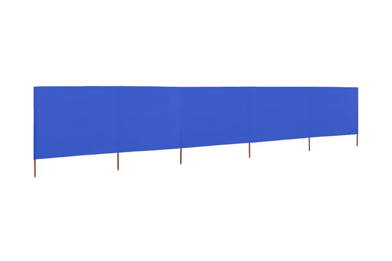 Vindskydd 5 paneler tyg 600x160 cm azurblå - Blå - Insynsskydd & vindskydd