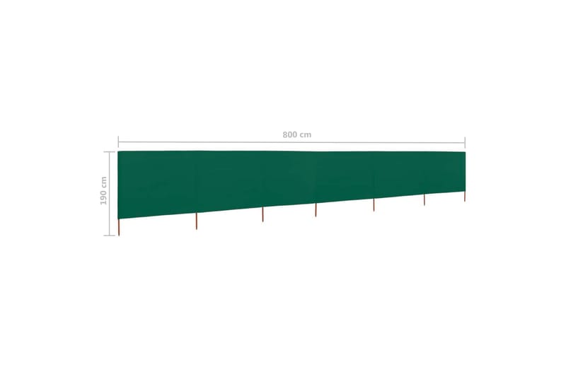 Vindskydd 6 paneler tyg 800x160 cm grön - Grön - Insynsskydd & vindskydd